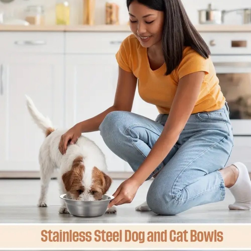 2 Pet Bowls 🪢 16 oz Stainless Steel - Picture 2 of 4